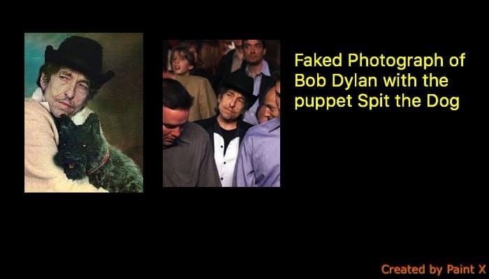 faked-photograph-of-bob-dylan-with-the-puppet-spit-the-dog