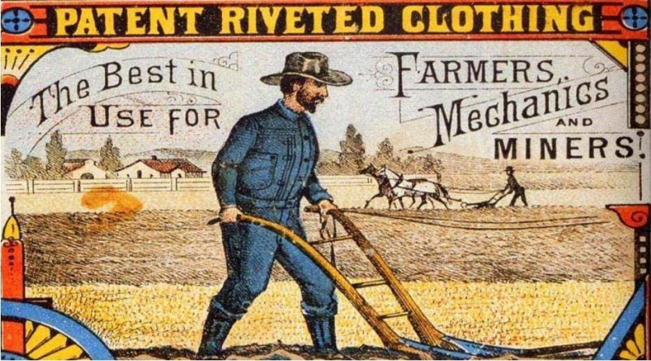 When and by whom were the first jeans produced
